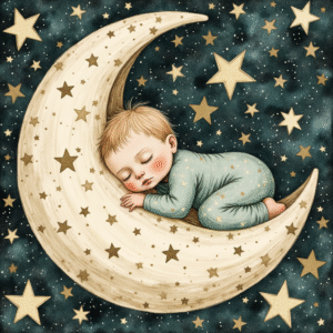 Dream Big Little One – Baby Boy Moon Nursery Print (8x8" Digital Download)