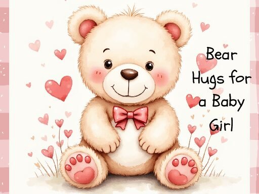 Bear Hugs for a Baby Girl – Gift Card (4" x 3" Digital Download, PDF Only)